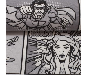 Dekostoff Tango comic grau